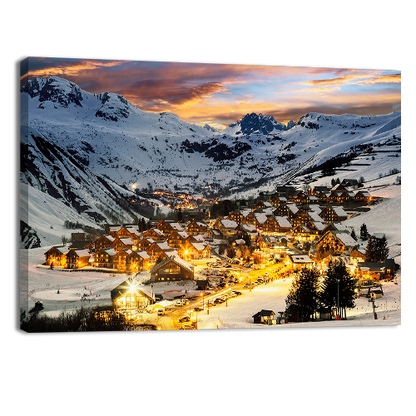 Ski resort in French Alps