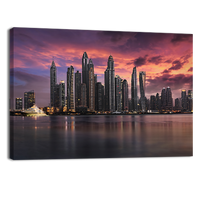 Dubai Marina During a Cloudy Sunset