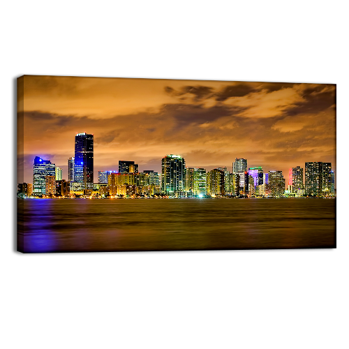 Miami Skyline After Dark