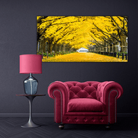Row of yellow Trees