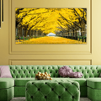 Row of yellow Trees
