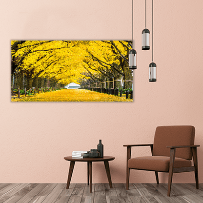 Row of yellow Trees