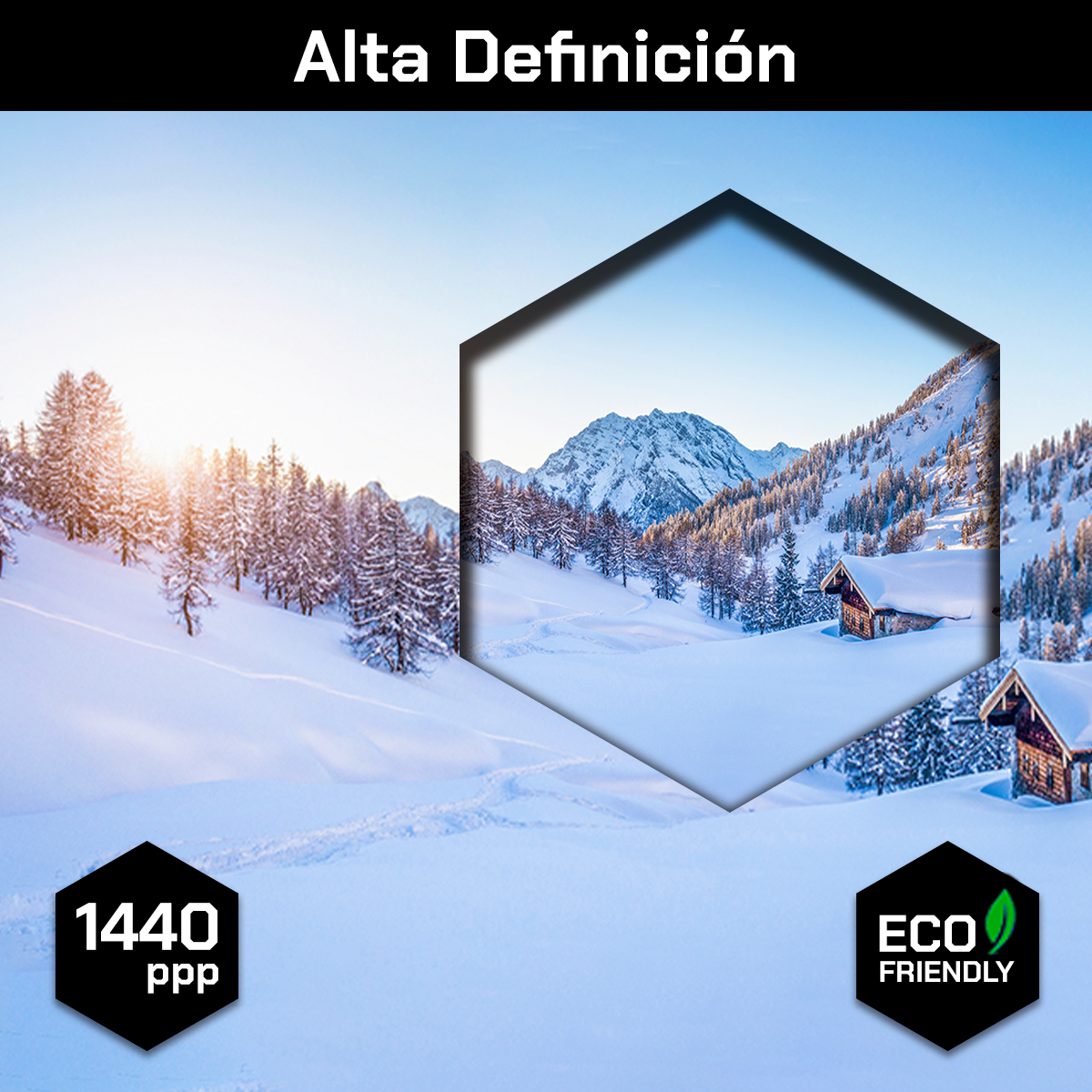Montañas Cabaña Y Nieve