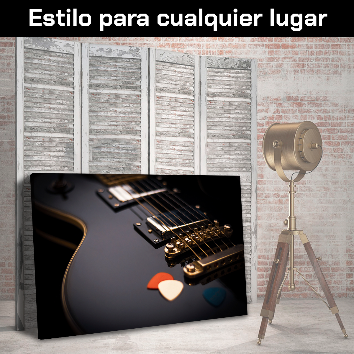 Guitarra Electrica En Negro