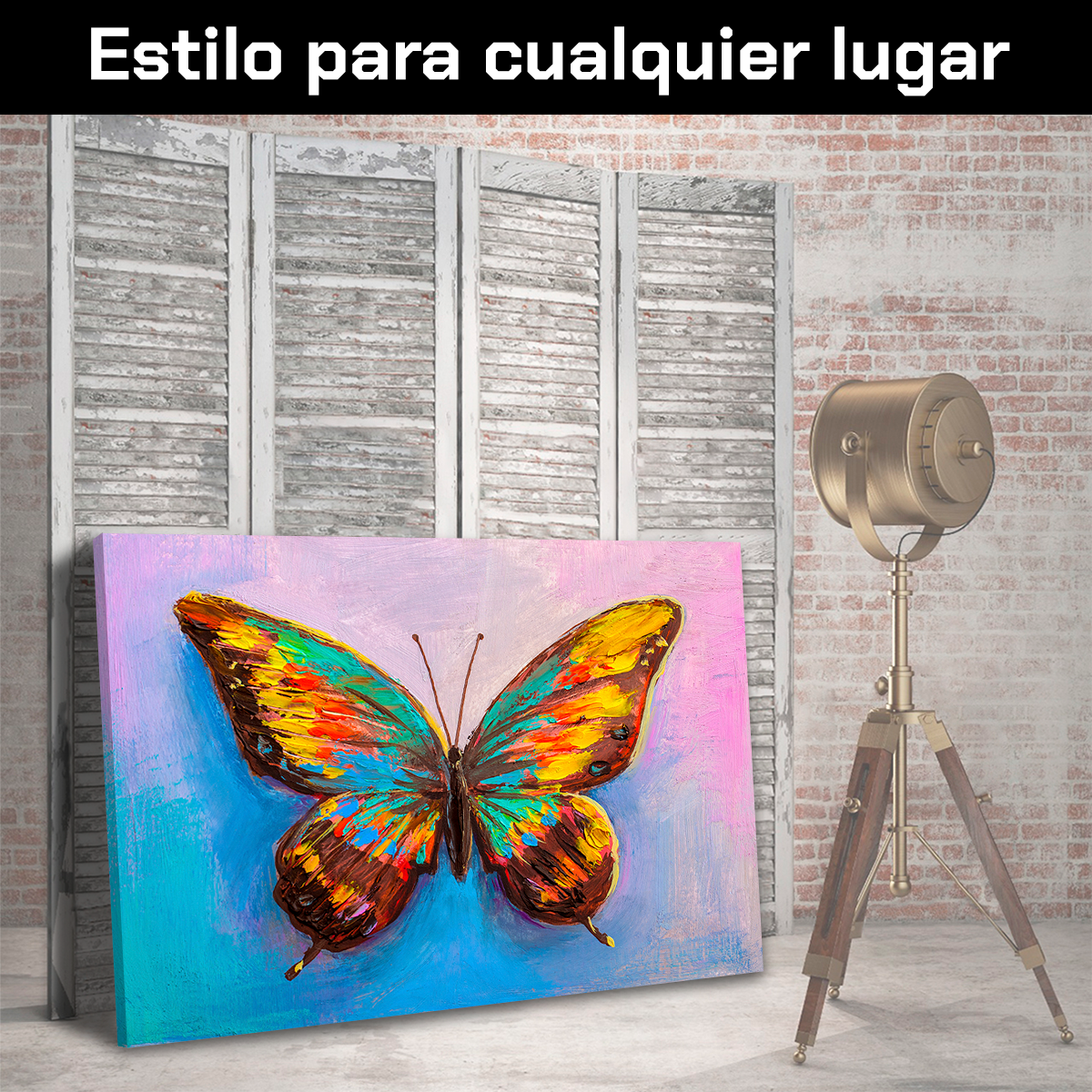 Mariposa De Colores  Cuadros Decorativos Canvas Revolution
