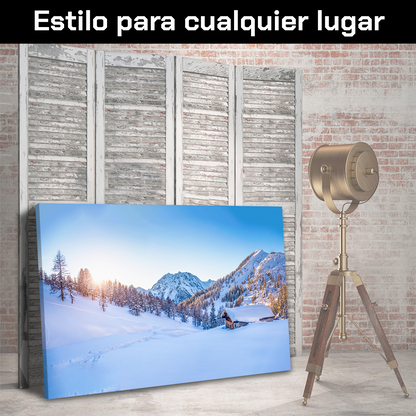 Montañas Cabaña Y Nieve