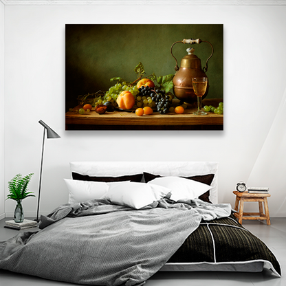 Frutas Y Laton Sobre Mesa