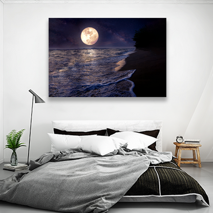 Mar Luna Llena Luz