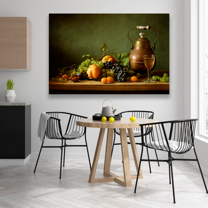 Frutas Y Laton Sobre Mesa