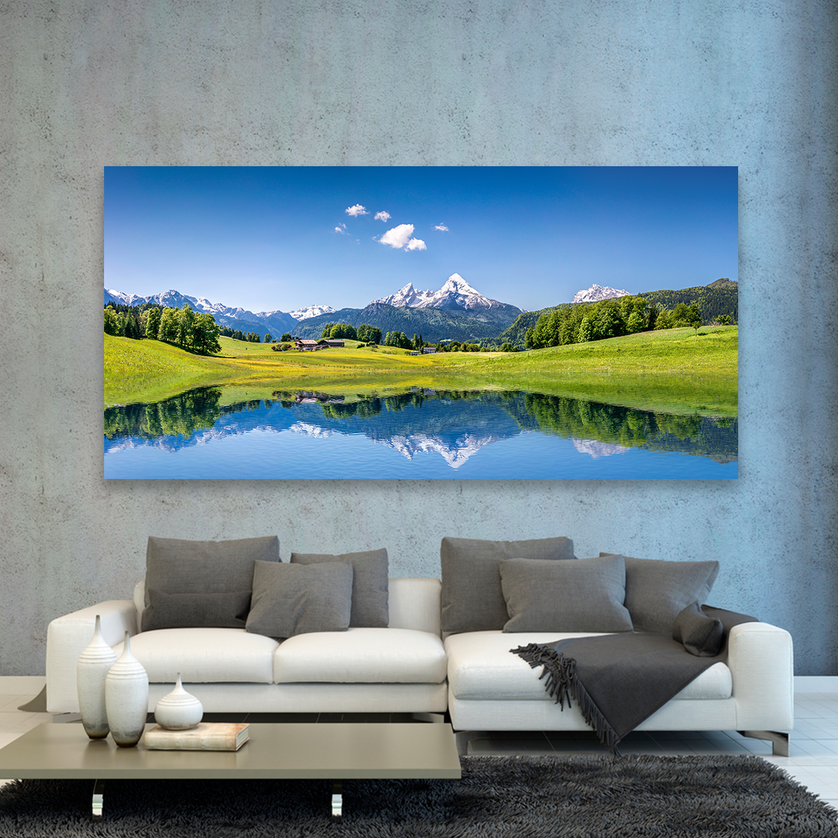Lago En Alpes Suizos