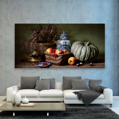 Manzanas Junto A Calabaza