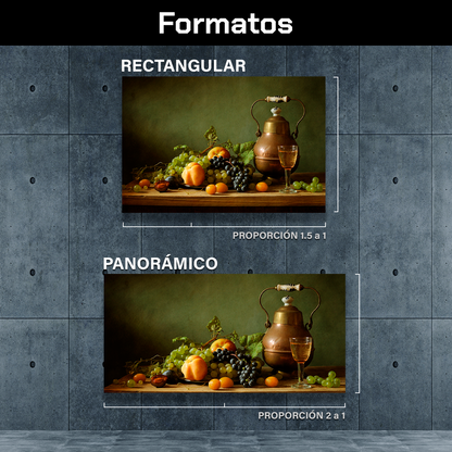 Frutas Y Laton Sobre Mesa
