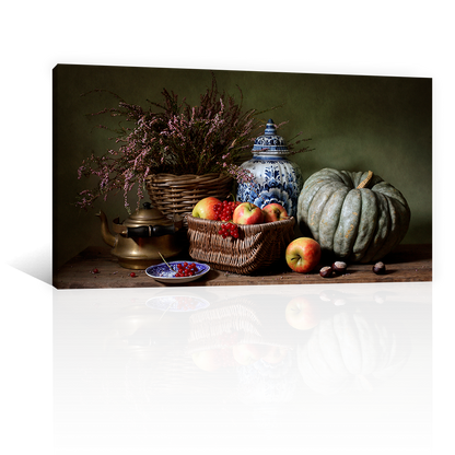 Manzanas Junto A Calabaza