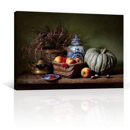 Manzanas Junto A Calabaza