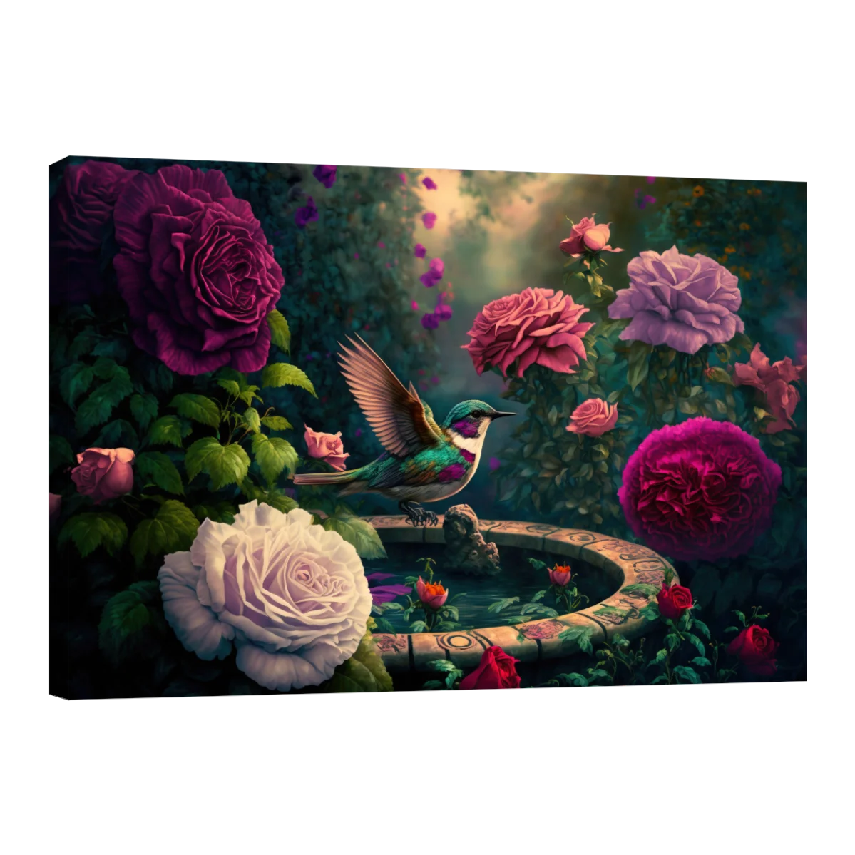 Colibrí y Flores