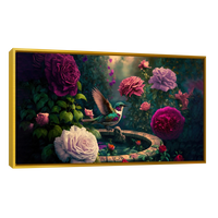 Colibrí y Flores