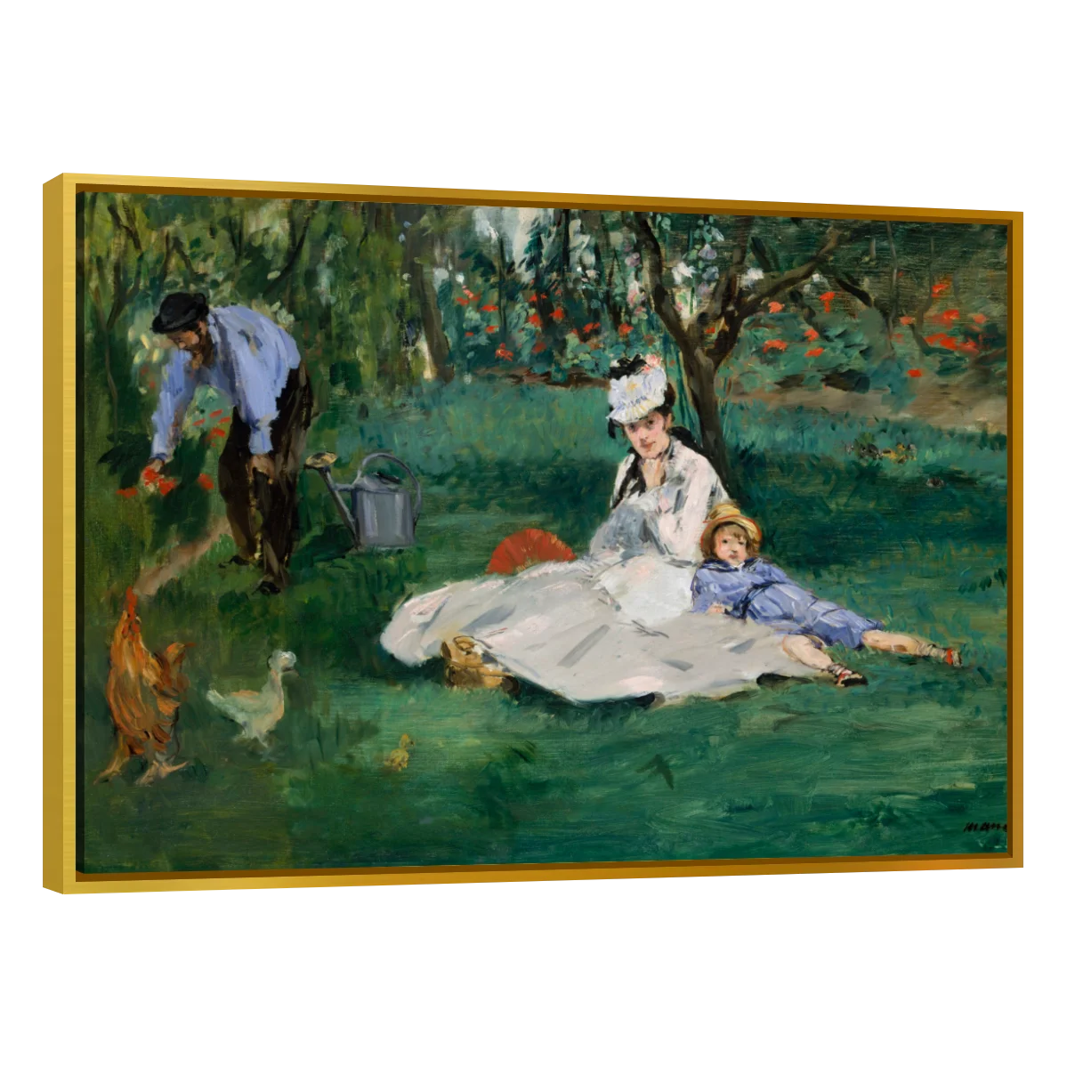 Familia Monet En Su Jardin Por Eduard Manet